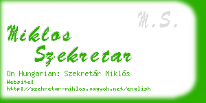 miklos szekretar business card