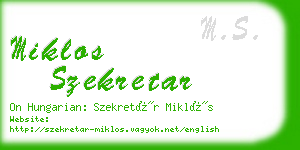 miklos szekretar business card